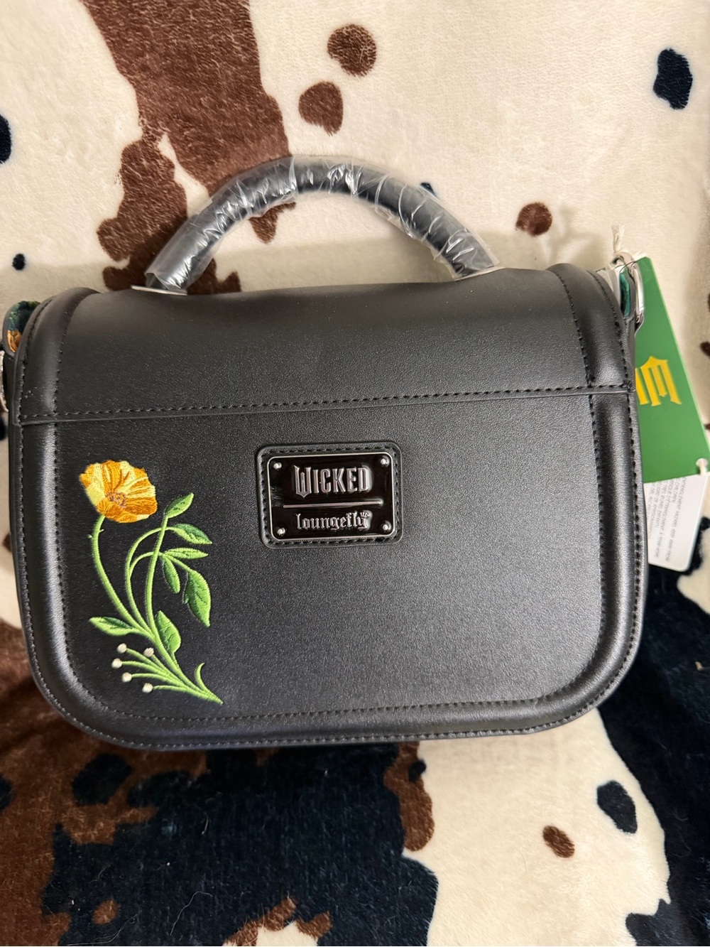 Loungefly Black 'I Feel Wicked' Embroidered Top-Handle Satchel - Picture 2 of 4